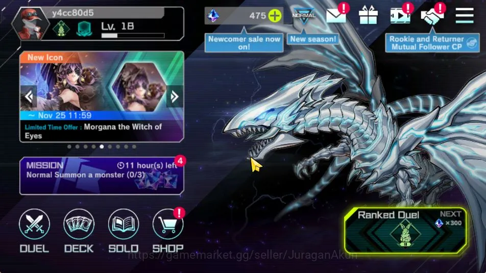 Yu-Gi-Oh! Master Duel Accounts Mid-Level Lv 18 |19 Deck|Ryzeal-Mitsurugi, FS Control, Dragon Maid, Resonator 5