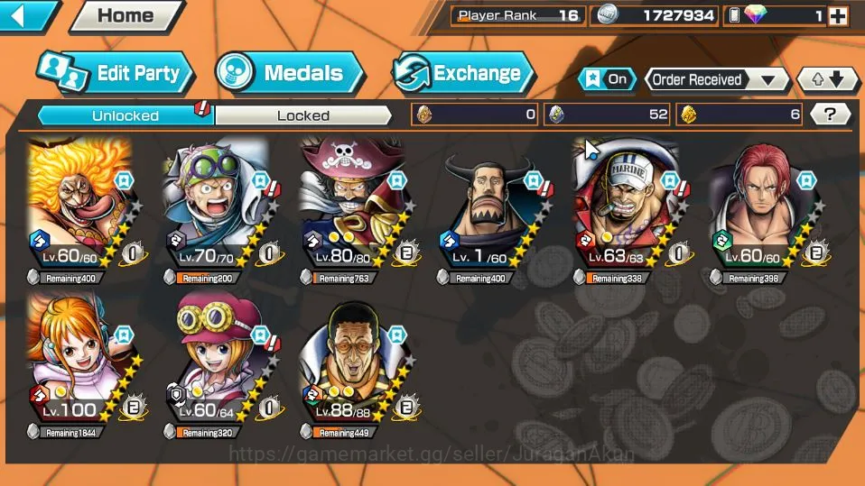 One Piece Bounty Rush Accounts Global|5 META EX [Borsalino,Charlotte Linlin,Gol D image 4