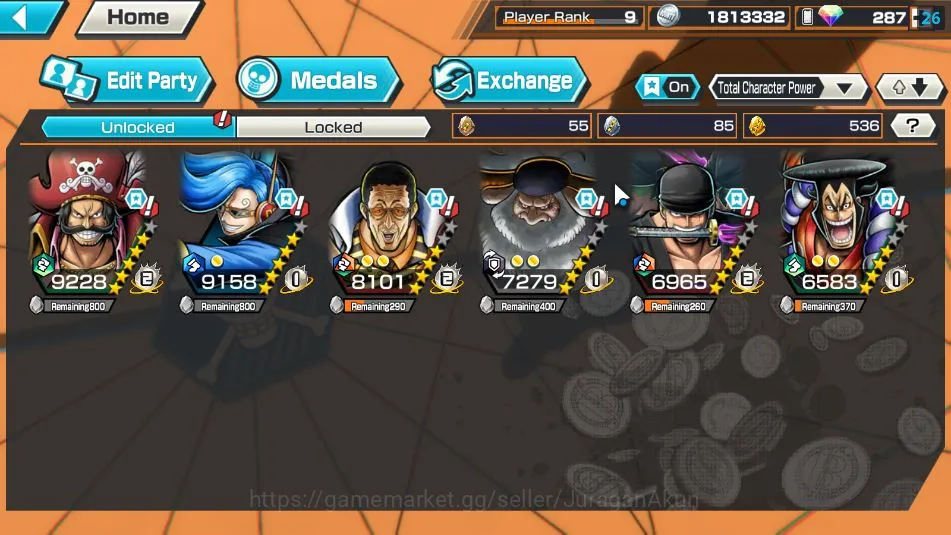 One Piece Bounty Rush Accounts Global| 5 META EX|King Pirates Gol D Roger,Sword K image 4