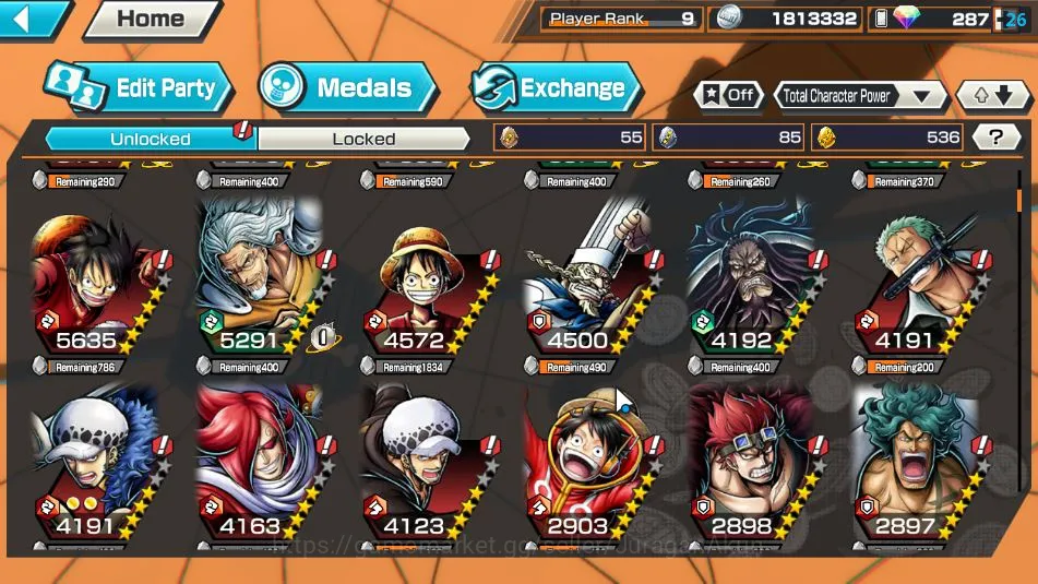 One Piece Bounty Rush Accounts Global| 5 META EX|King Pirates Gol D Roger,Sword K image 9