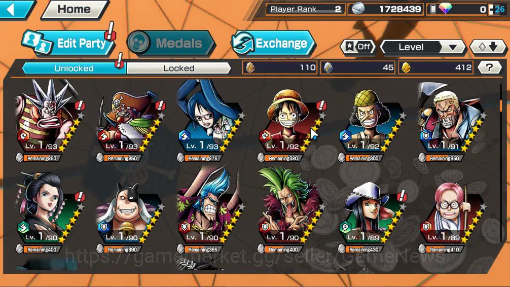 One Piece Bounty Rush Accounts Global|3 EX|AMS[Borsalino],5 Elder St V.Nusjuro,Le image 5