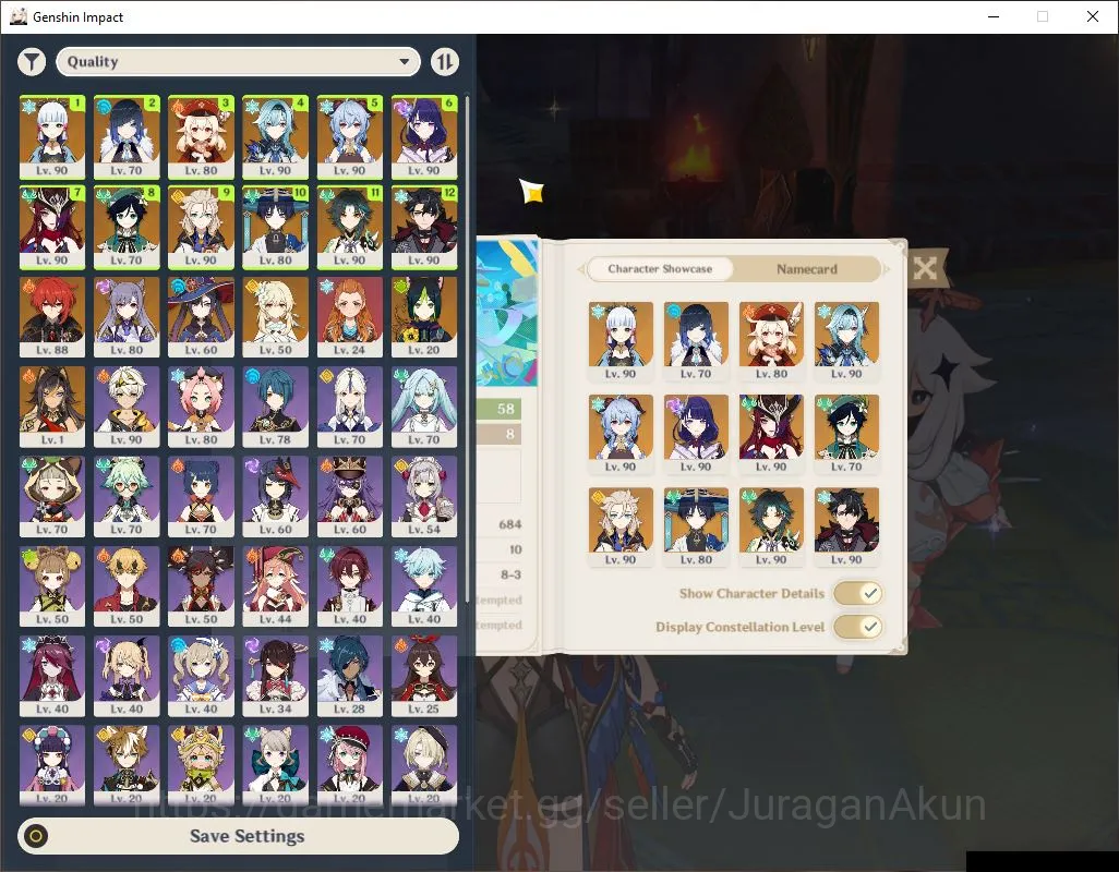 Genshin Impact Mid Game ASIA|AR 58|12 Limited + 6 [5 StarWeapon][Raiden,Xi image 1