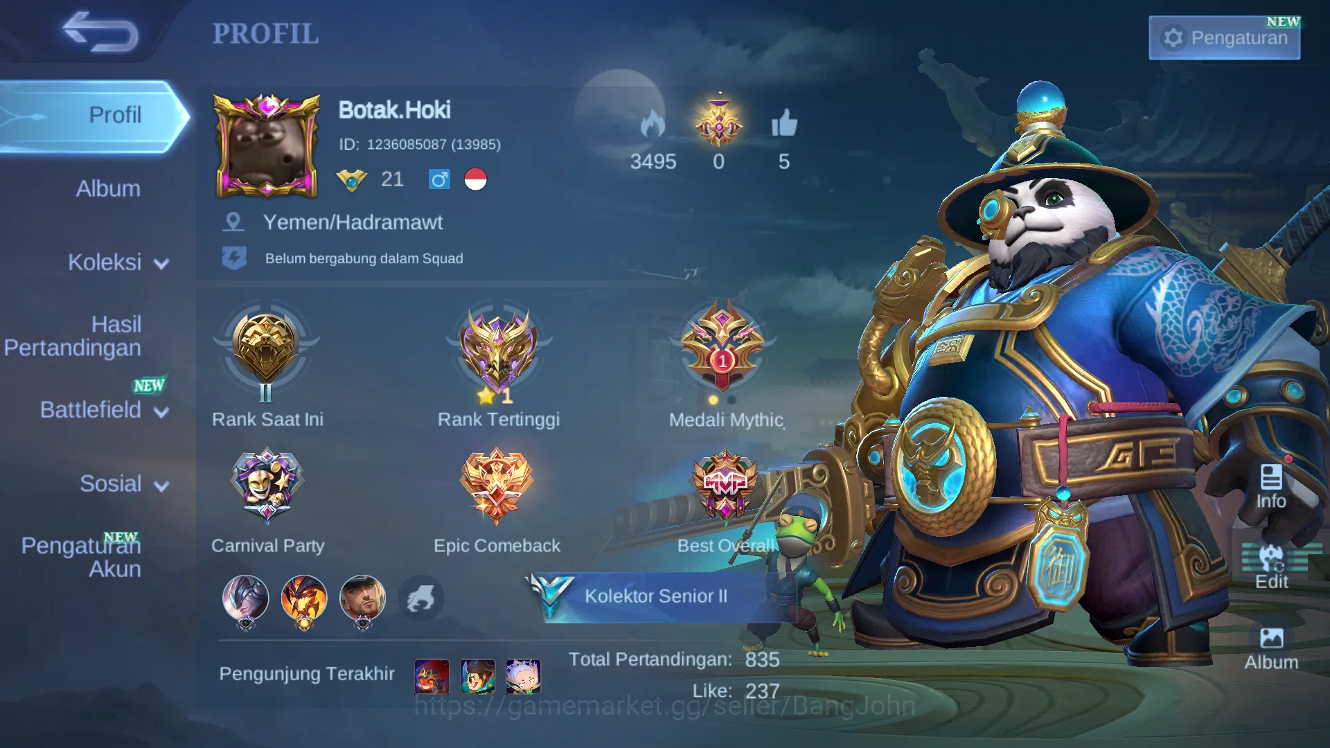 Hero 47 | Skin 68 | Transformers Roger | Luckybox kimmy, Akai | Saber Rafaela | Epic Irithel | Starlight Saber, Alucard ~ ML1035B Mobile Legends: Bang Bang Others Hero 47 | Skin 68 | Transformers Roger | Luckybox image 1