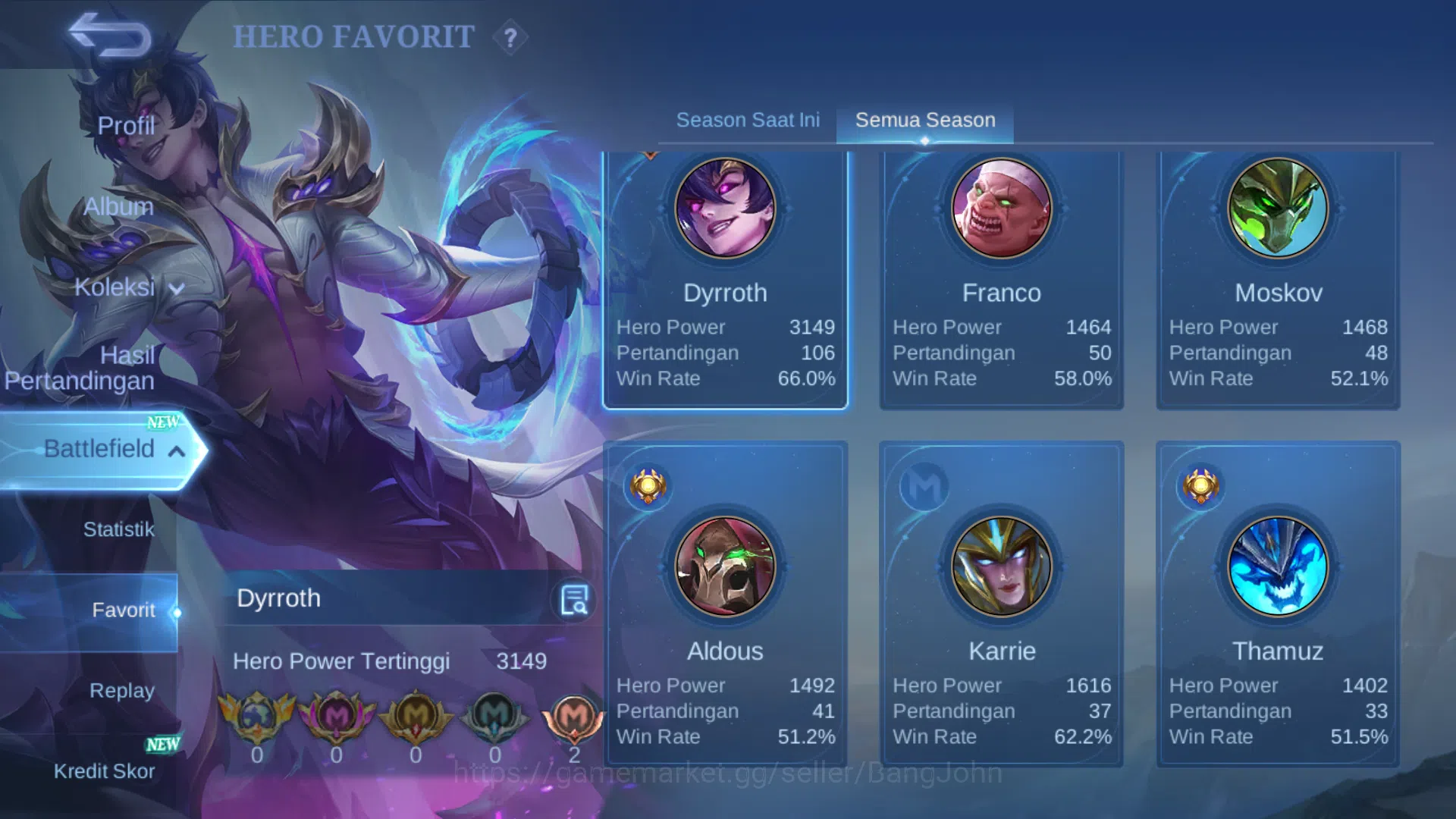 Mobile Legends: Bang Bang Accounts Others Hero 47 | Skin 68 | Transformers Roger | Luckybox kimmy, Akai | Saber Rafaela 16