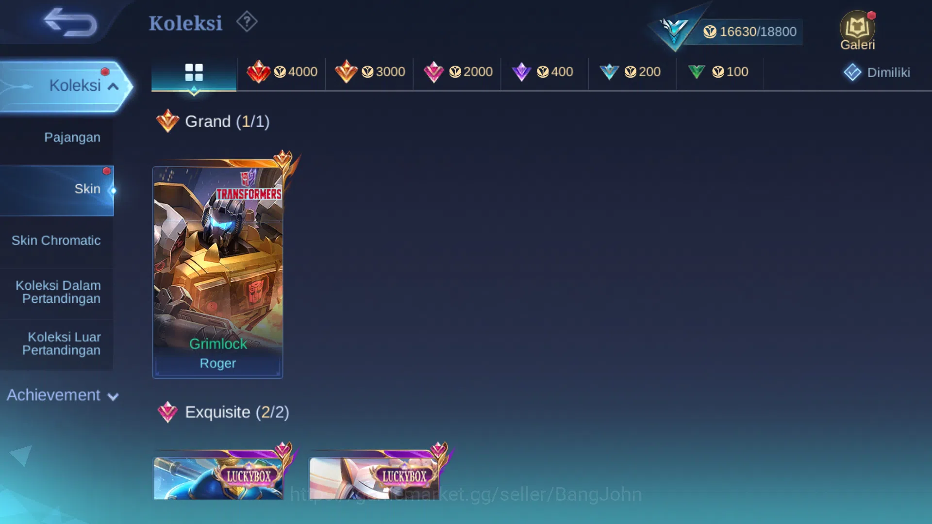 Mobile Legends: Bang Bang Accounts Others Hero 47 | Skin 68 | Transformers Roger | Luckybox kimmy, Akai | Saber Rafaela 2