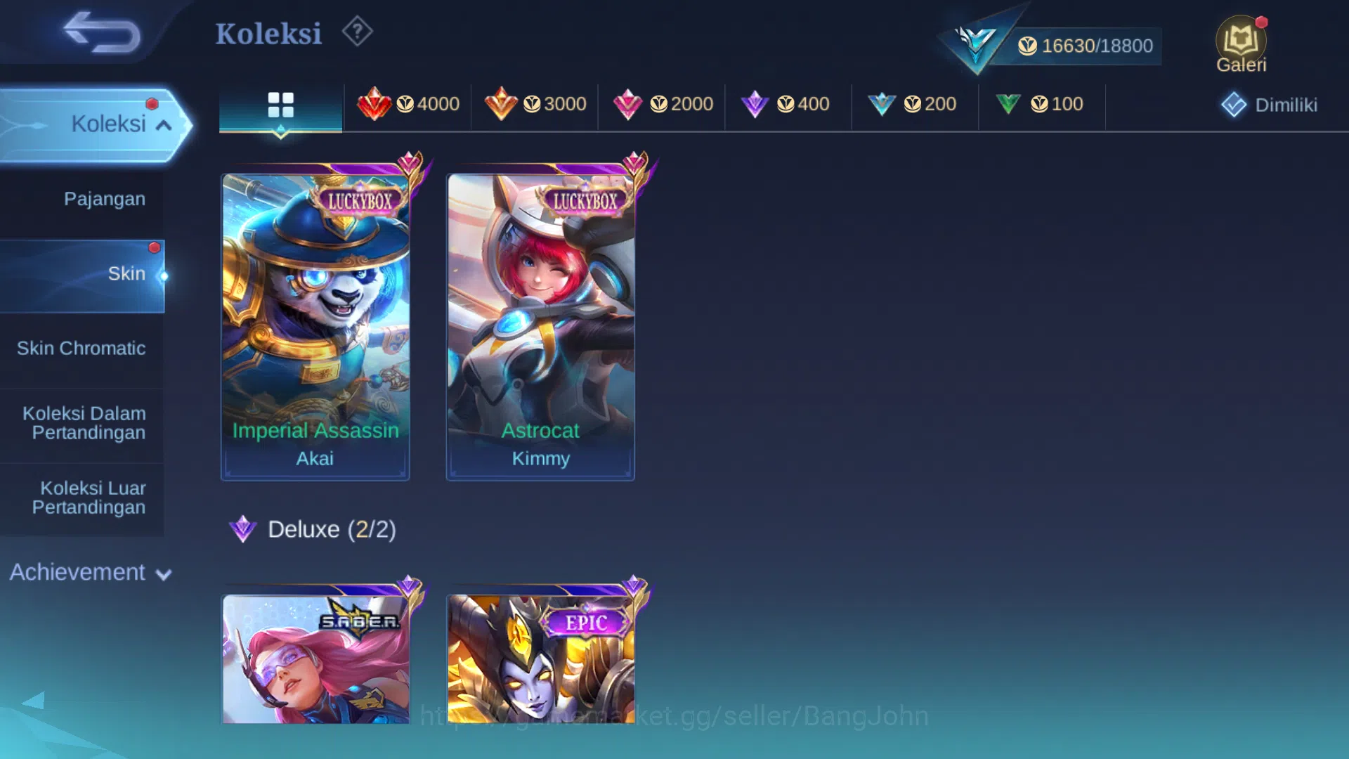 Mobile Legends: Bang Bang Accounts Others Hero 47 | Skin 68 | Transformers Roger | Luckybox kimmy, Akai | Saber Rafaela 3