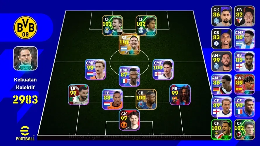 eFootball Accounts Legends & Iconic Players Android|PW 2983|New Lionel Messi Big T,Daniele Massaro Epic,Andrly Shevchenko 1