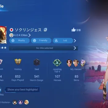 Honor of Kings Accounts Others Global|107H 85S|Blessed:Mai Shiranui|Legend:Yao&Li Xin|SXD: Hou Yi|GrandMaster: Gan&Mo|Check