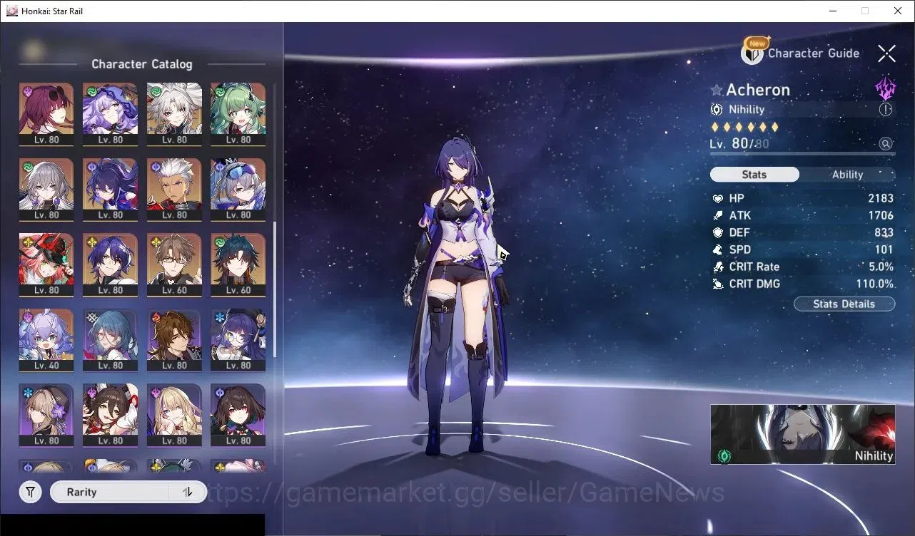 Honkai Star Rail Accounts Others Asia|TL 70|25 Limited|(Castorice,Firefly,Acheron,Yunli,Tribbie,Fugue)+Sign Ruan Mei E2,The 5