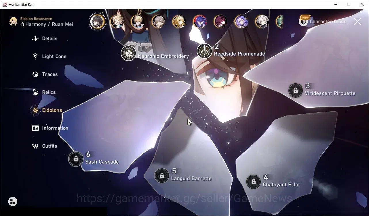 Honkai Star Rail Accounts Others Asia|TL 70|25 Limited|(Castorice,Firefly,Acheron,Yunli,Tribbie,Fugue)+Sign Ruan Mei E2,The 6