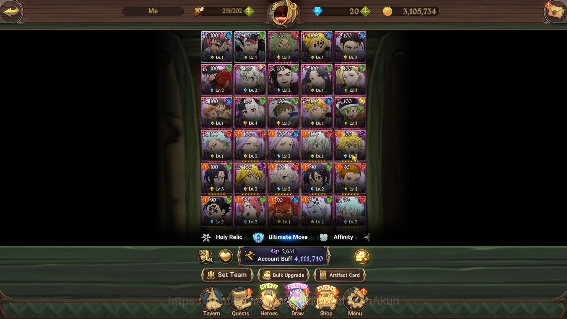 The Seven Deadly Sins: Grand Cross Accounts Midgame ASIA|4,1MCC|2 LR+8 2