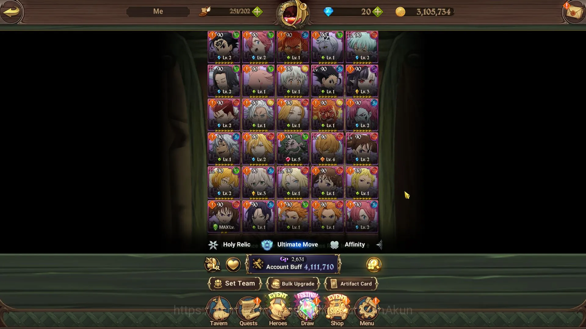 The Seven Deadly Sins: Grand Cross Accounts Midgame ASIA|4,1MCC|2 LR+8 3