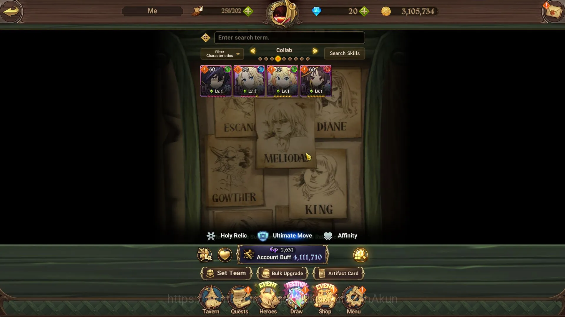 The Seven Deadly Sins: Grand Cross Accounts Midgame ASIA|4,1MCC|2 LR+8 4