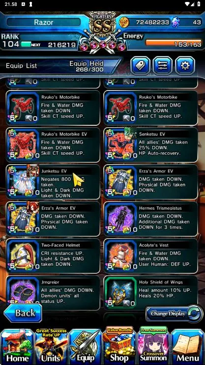 Grand Summoners Accounts End-Game [GLOBAL] Rank 104 | 12 Ascend (WGFen + TW, Evileye + TW, Uzu + TW, Shaltear + TW, etc) + 6 6