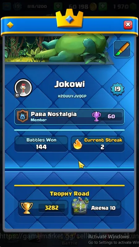 Clash Royale Accounts Midgame Lvl 19|Trophy 3282|KTL 8|Limited Skin| Card 57 | 2 Evo, 14 Epic, 22 Rare, 21 Common | 1970 2