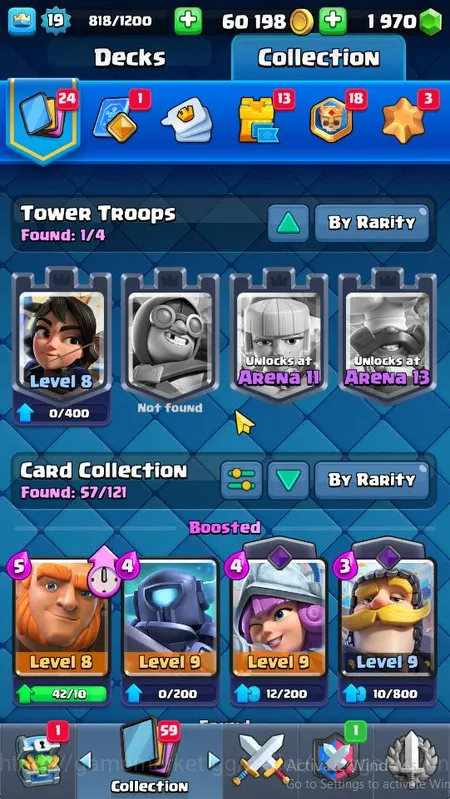 Clash Royale Accounts Midgame Lvl 19|Trophy 3282|KTL 8|Limited Skin| Card 57 | 2 Evo, 14 Epic, 22 Rare, 21 Common | 1970 4