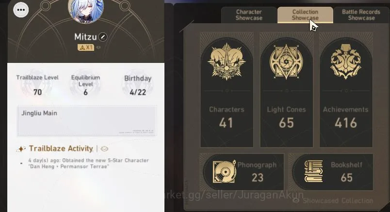 Honkai Star Rail Accounts Mid Game Asia|TL 70|12 Limited|JingliuE1+Sign,RuanMeiE1,Firefly,Acheron,Jade,BlackSwuan,Etc|MC 3
