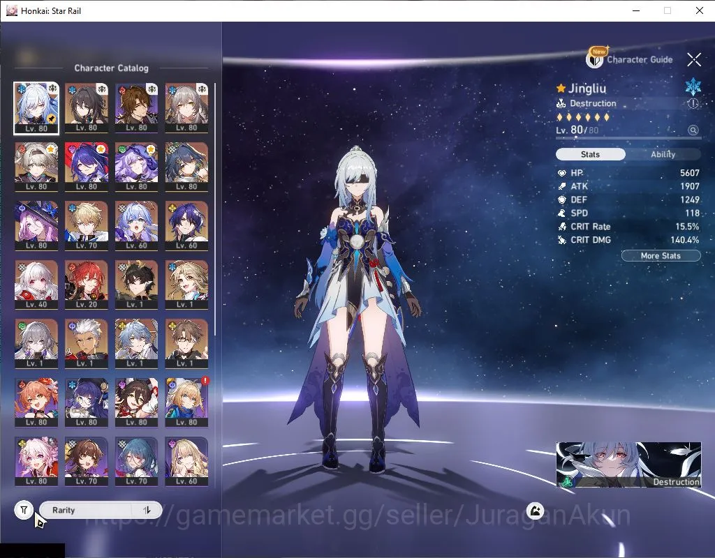 Honkai Star Rail Accounts Mid Game Asia|TL 70|12 Limited|JingliuE1+Sign,RuanMeiE1,Firefly,Acheron,Jade,BlackSwuan,Etc|MC 4