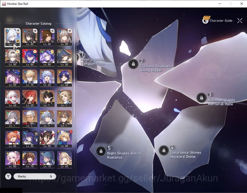 Honkai Star Rail Accounts Mid Game Asia|TL 70|12 Limited|JingliuE1+Sign,RuanMeiE1,Firefly,Acheron,Jade,BlackSwuan,Etc|MC 6