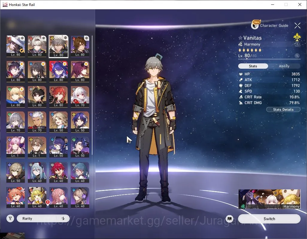 Honkai Star Rail Accounts End Game ASIA|TL 68|10 2