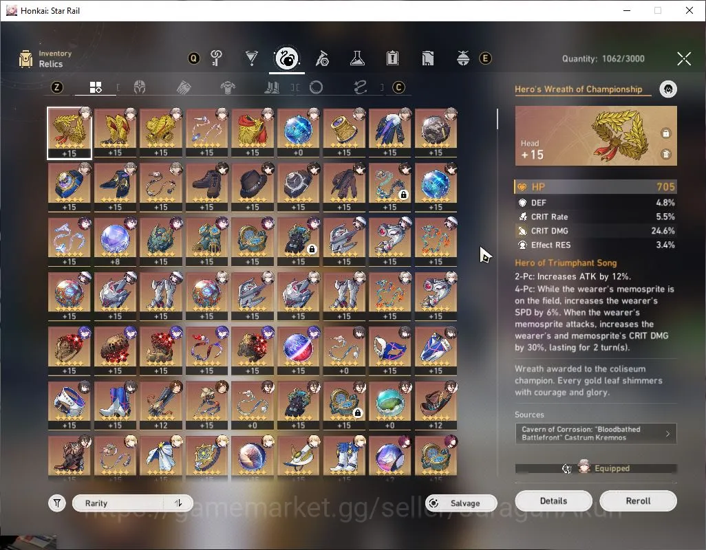 Honkai Star Rail Accounts End Game ASIA|TL 68|10 5