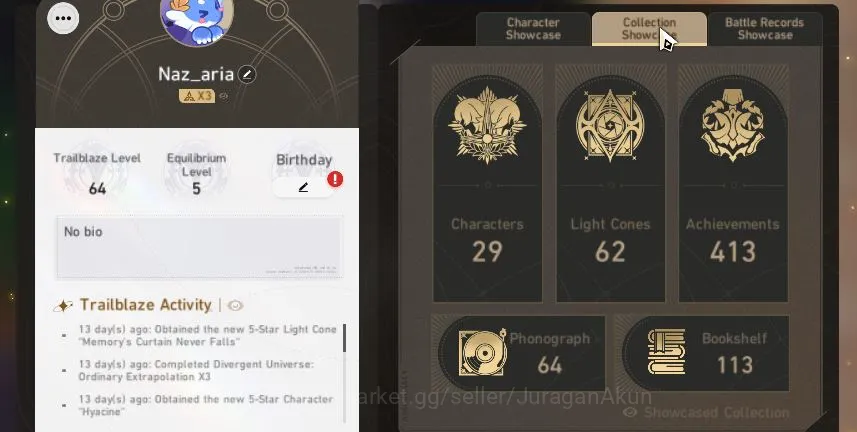 Honkai Star Rail Mid Game Asia|TL 64|7 Limited|Cerydra+Sign,Saber+Sign,Arche image 1