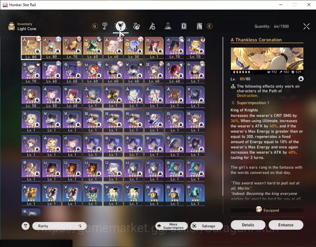 Honkai Star Rail Accounts Mid Game Asia|TL 64|7 4