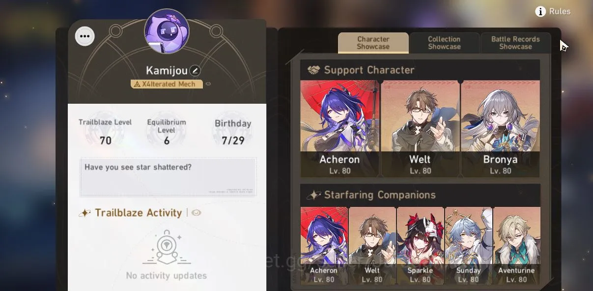 Honkai Star Rail Accounts End Game ASIA|TL 70|10 3