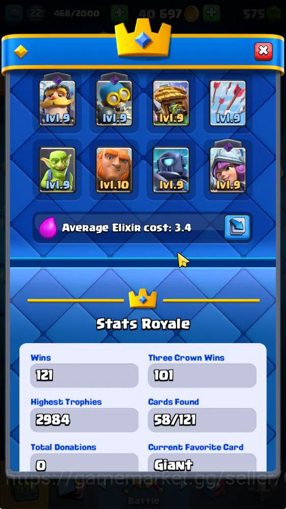 Clash Royale Accounts Lvl 22|Trophy 2984|KTL 9|Fresh Starter|Limited Ski image 3