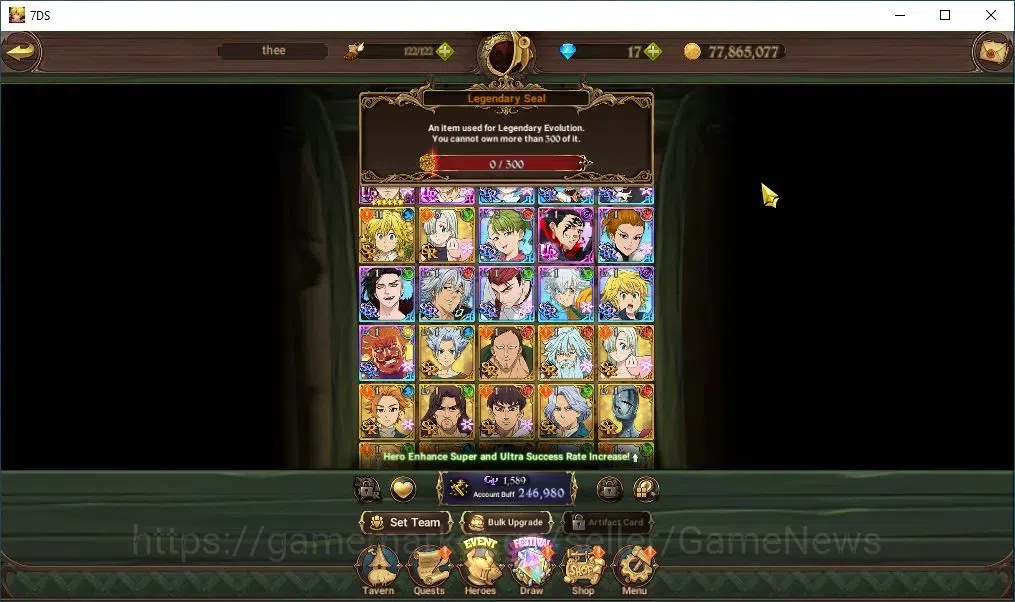 The Seven Deadly Sins: Grand Cross Accounts GLOBAL|246 CC|0 LR+30+ UR,Re:Zero Collab|Meliodas, image 5