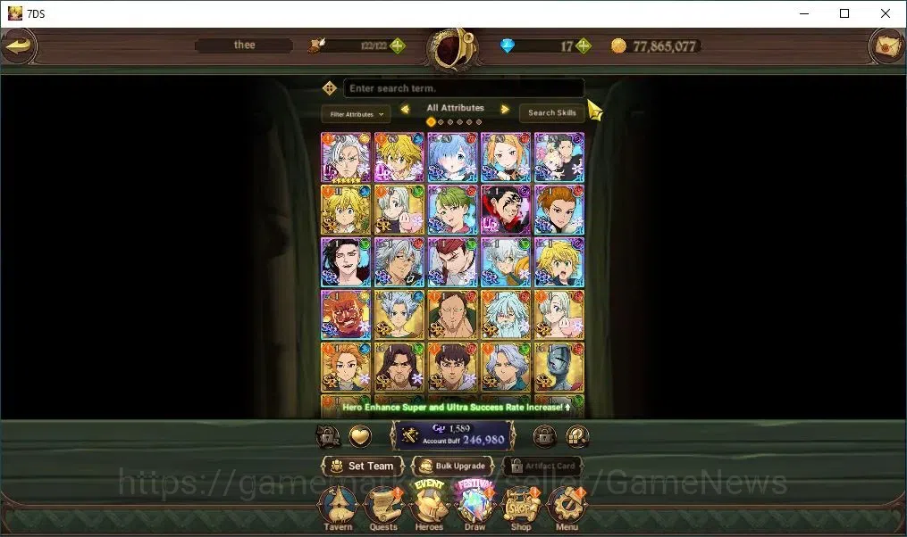 The Seven Deadly Sins: Grand Cross Accounts GLOBAL|246 CC|0 LR+30+ UR,Re:Zero Collab|Meliodas, image 6