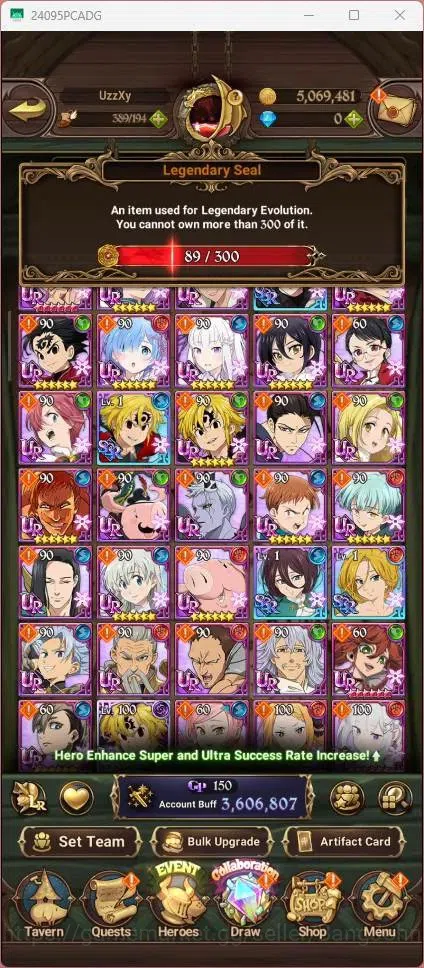 The Seven Deadly Sins: Grand Cross Accounts Global|3.6M CC|89 LS|LR Mesis 1/6|UR Menor 1/6,KOP image 4