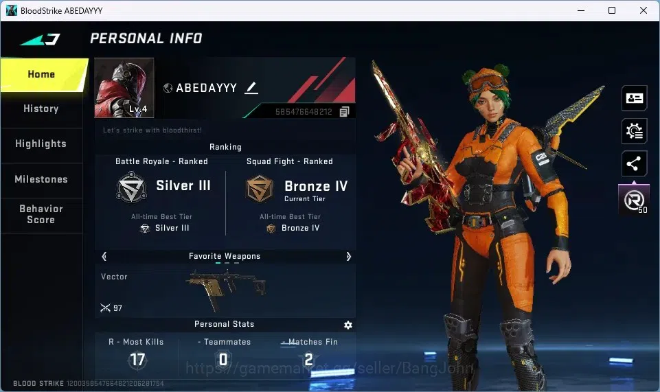 Blood Strike Accounts ASIA | 1 ETERNAL GUN: AUG | 3 LEGENDARY GUN | 25 P image 1