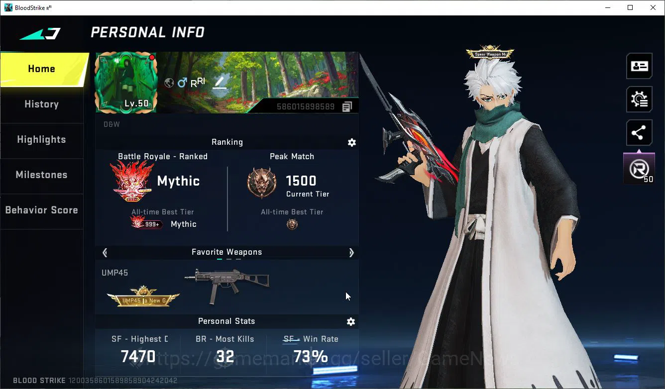 Blood Strike Accounts ASIA|Collab 7DS[M700,AK47,Karl,QBZ95],BLEACH Lv3 U image 2