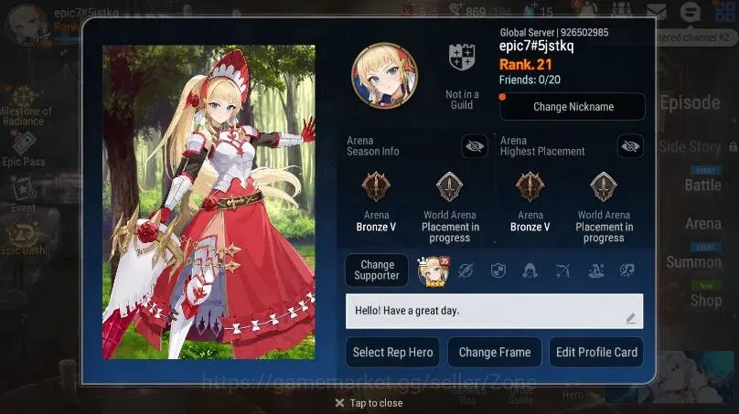 Epic Seven Accounts Starter Global Unverif|Starter|2ML(DLilibet, TRElvira)+4*5|PoH+Bless ON|Check SS|Stove(ES903Z) 1