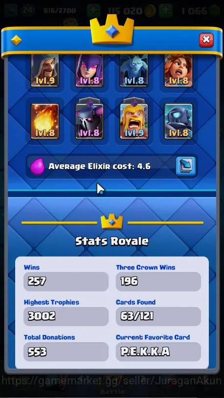 Clash Royale Accounts Midgame Lvl 24|Trophy 3002|KTL 9|Limited Skin|Card 63|2 EVO,17 Epic,23 Rare,24 Common|TakeEmail(CR1030) 4