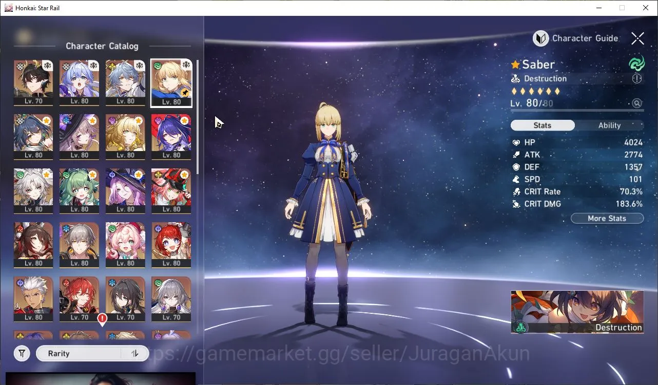 Honkai Star Rail Accounts End Game ASIA |TL 70|18 Limit|[Sunday,The 2