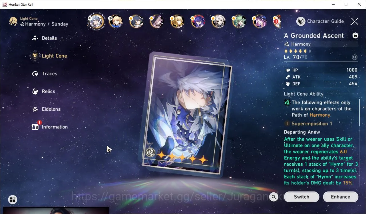 Honkai Star Rail Accounts End Game ASIA |TL 70|18 Limit|[Sunday,The 5
