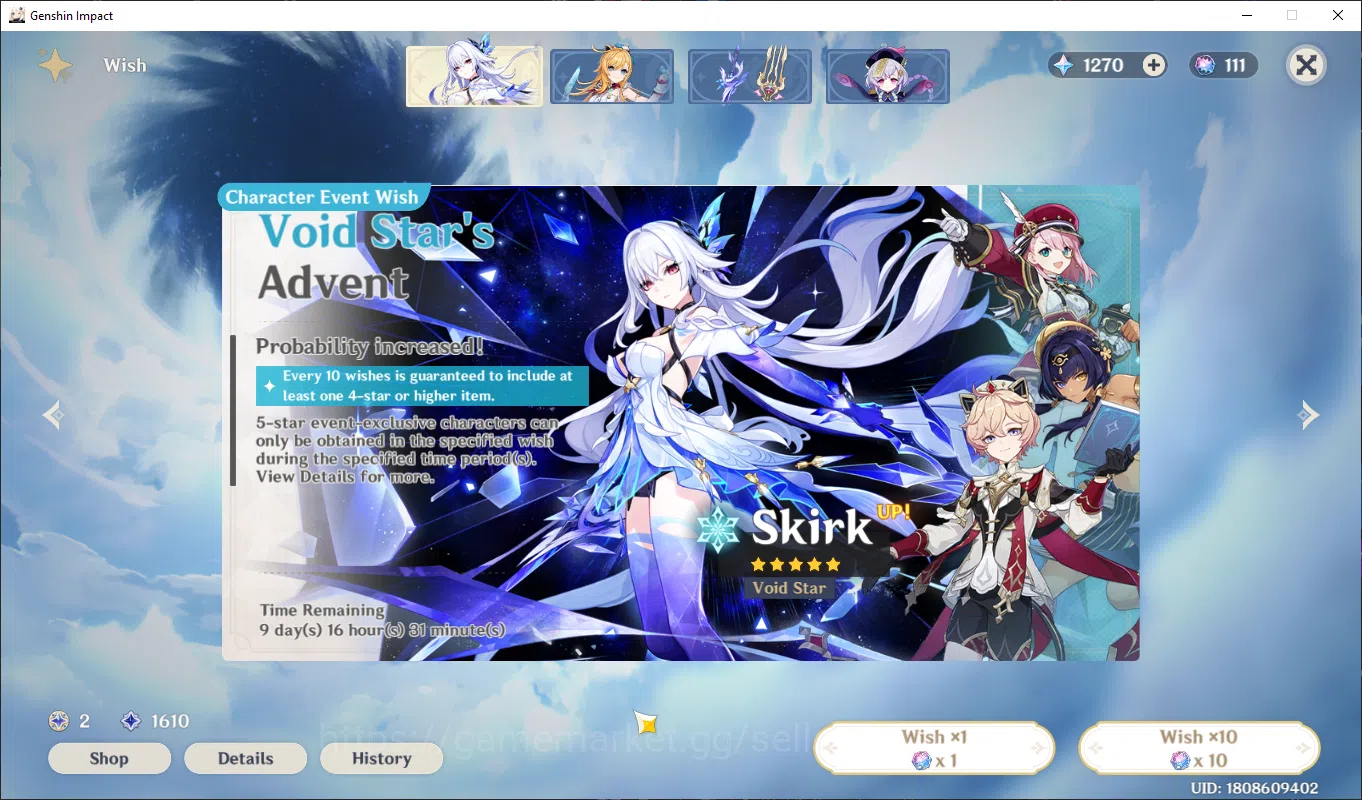 Genshin Impact Accounts Others ASIA | AR 57 | Citlali, Columbina, Mayuika, Flins, Escofier, Skirk, bennet, Kuki, Nefer 10
