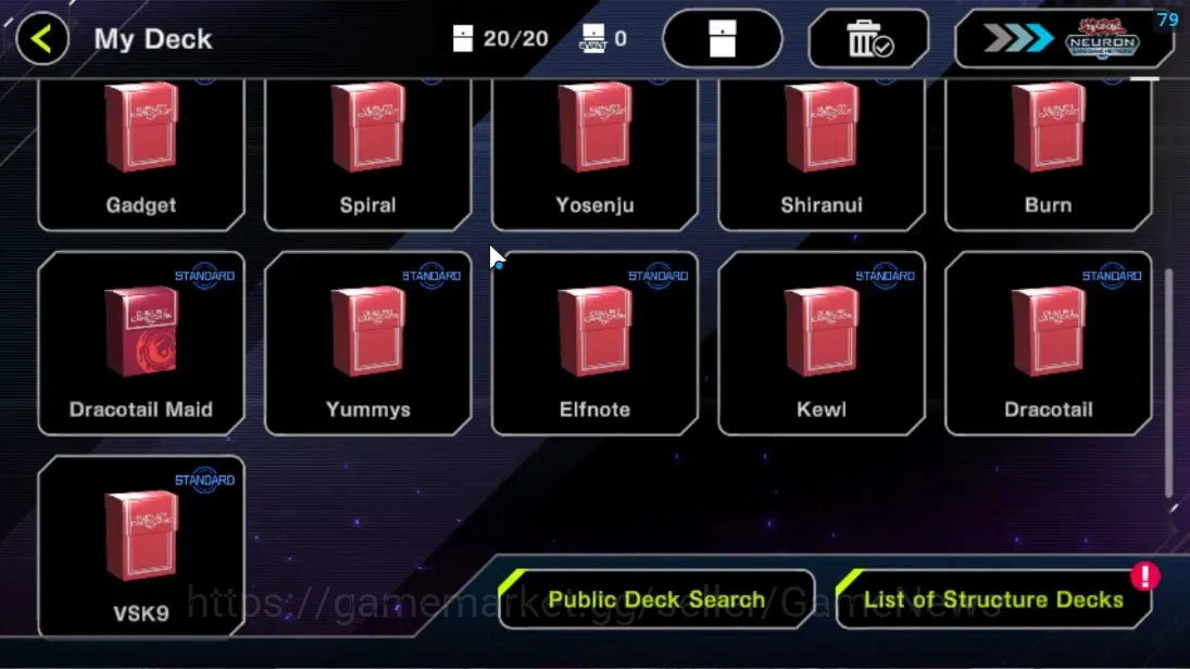 Yu-Gi-Oh! Master Duel Accounts Android |Lv 18 | 20 Deck |Kewl, VSK9, Elfnote, Dra image 3