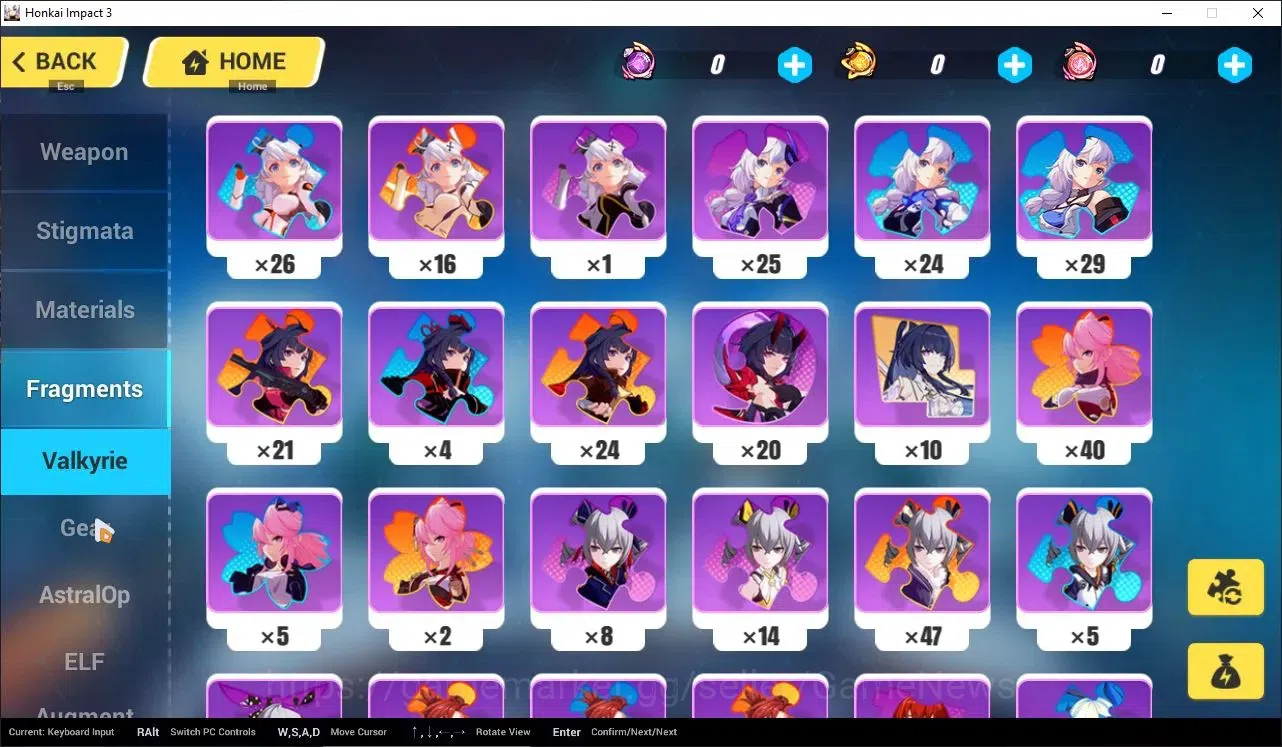 Honkai Impact 3rd Accounts Mid-Game SEA|Lv 72|Free ZZZ|[Kiana Herscher of the Void 2/4,Kiana Valkyrie 1/4,Rita Ros Argen 11