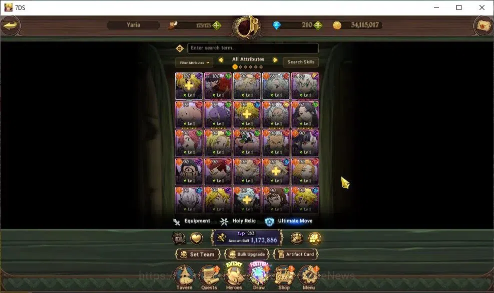 The Seven Deadly Sins: Grand Cross Accounts Global|1,1M CC|210 DM|21 LS|3 LR+6 UR|Nemesis Meli image 5