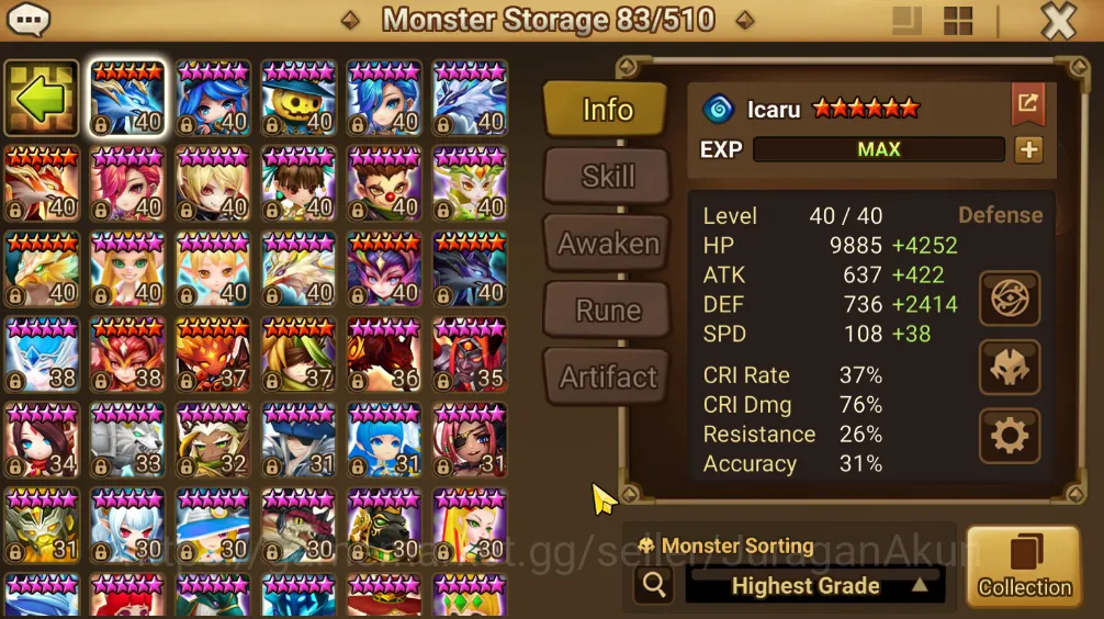 Summoners War: Sky Arena Accounts EU Lv100|1 LD Manannan + 20 NB5(Shi Hou,Leo,Odin,F image 5