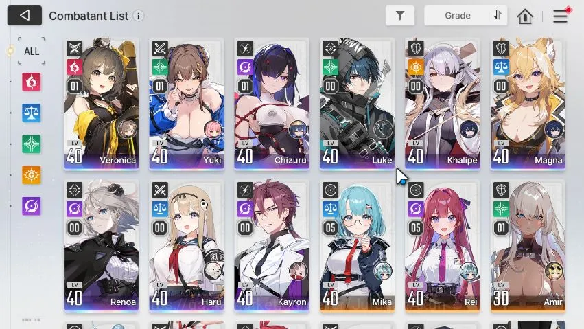 Chaos Zero Nightmare Accounts GLOBAL Lv40|9 SSR (ChizuruM1+Sign,YukiM1,VeronicaM1,Khalipe,Haru,Kayron,etc|11 SR +23 SR 3