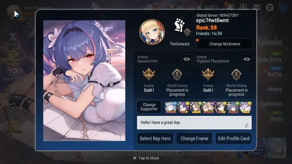 Epic Seven Accounts GLOBAL UnVerif|New Era|8 ML(Belian,Rhianna&Luciell image 2