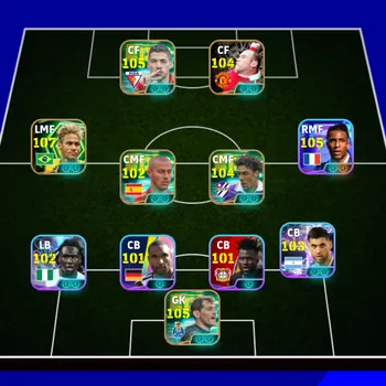 eFootball Accounts Legends & Iconic Players Efootball Collective Strength 3205 | Naymar Jr 107 • Rui Costa 103 •  Massaro