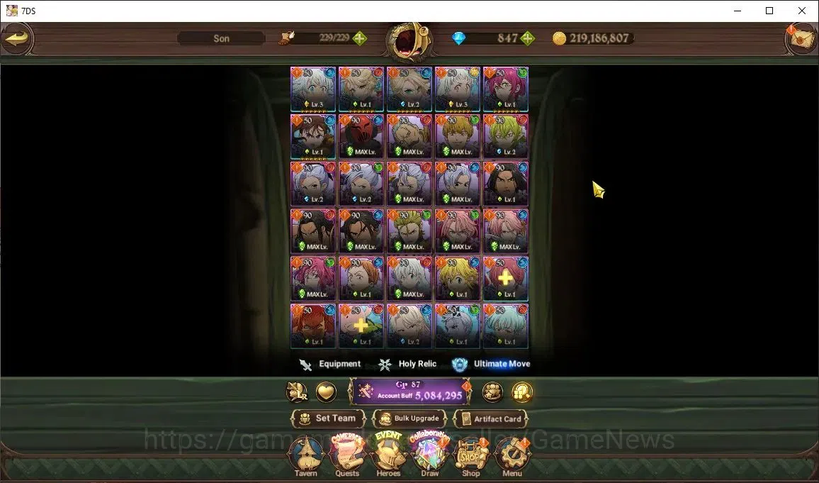 The Seven Deadly Sins: Grand Cross Accounts Asia|5 M CC|45 LS+847 DM|4 LR+8 UR+Many Collab|Bel image 10