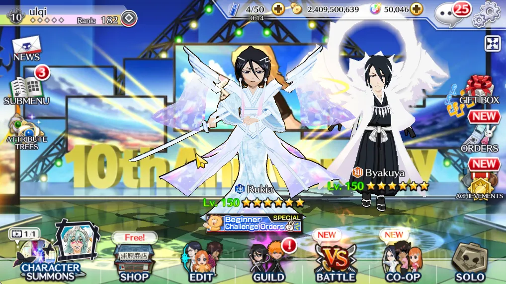 Bleach: Brave Souls Accounts High-End [GLOBAL] 50K Orb | Rukia 10th Aniv, TYBW25 Renji+Jushiro,Byakuya Renewed| Check SS 4