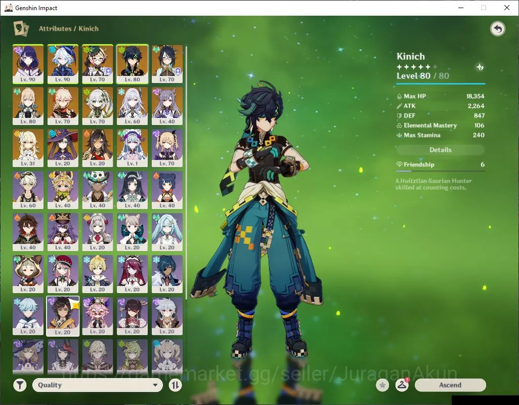 Genshin Impact Accounts Mid Game ASIA|AR 56|8 Limited + 2 [5 Star Weapon]|[(Furina 5