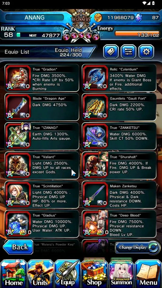 Grand Summoners Accounts Mid-Game Global|Rank 58|22 Ascend [InumutaTW,MomoTW,ShunaTW,FernTW,RivieraTW,Shadow,Etc]+Lpot 4